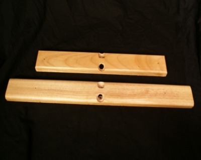 Custom wood moulding made into a Wooden brush blocks with cross bore holes