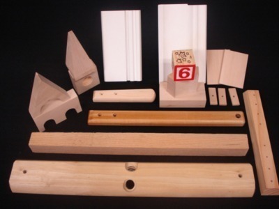 A collection of wood products that were created using wood moulding.